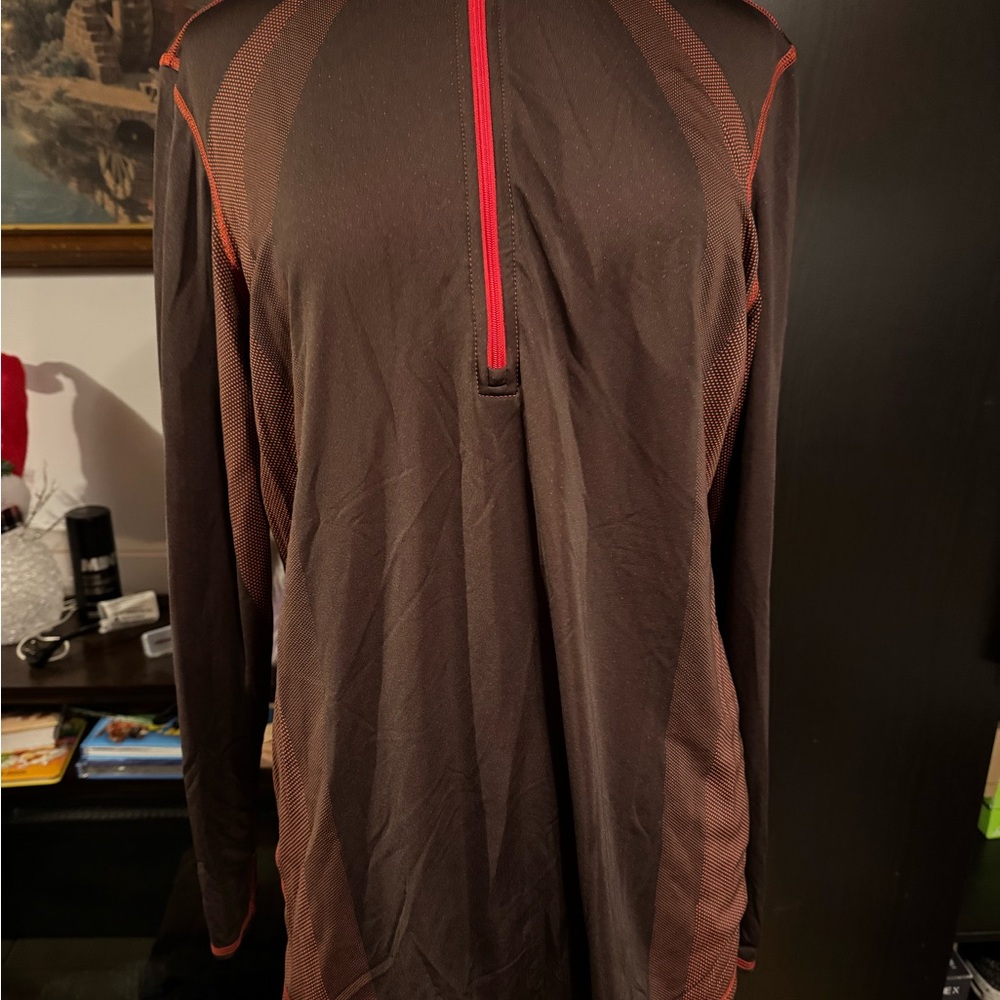 Eddie Bauer Orange and Black Long Sleeve Top
